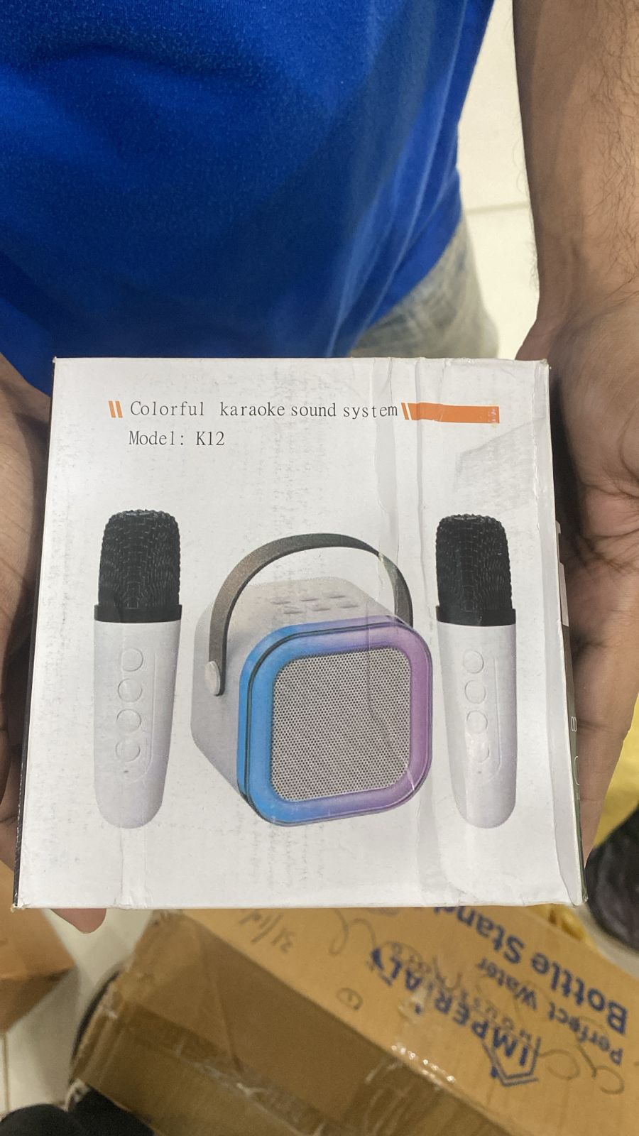 K12 Portable Bluetooth Speaker with Wireless Mic | RGB LED Lights | High Bass Rechargeable Karaoke Speaker for Kids, Home & Outdoor Parties