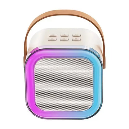 K12 Portable Bluetooth Speaker with Wireless Mic | RGB LED Lights | High Bass Rechargeable Karaoke Speaker for Kids, Home & Outdoor Parties