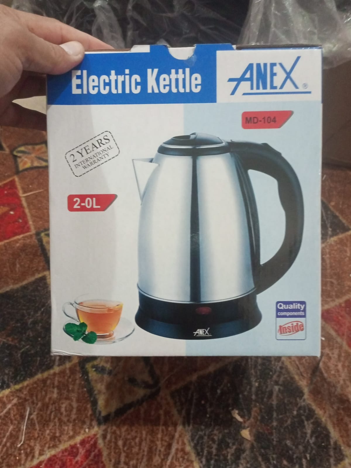 Automatic Electric Kettle 2.0L – Stainless Steel Hot Water Boiler With Auto Shut-Off, LED Display & Temperature Control (1000W, 220V)