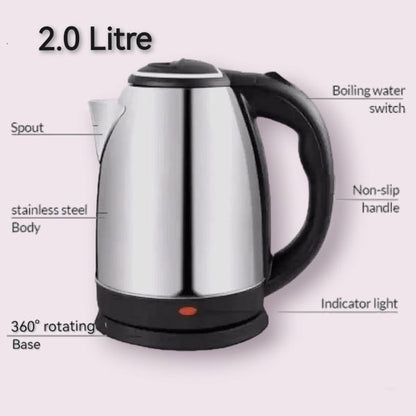 Automatic Electric Kettle 2.0L – Stainless Steel Hot Water Boiler With Auto Shut-Off, LED Display & Temperature Control (1000W, 220V)