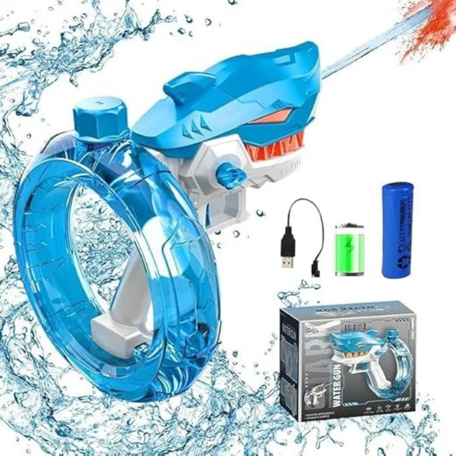 Rechargeable Shark Water Gun – High Pressure Electric Water Blaster Toy For Kids, Long Range Water Shooter, Fun Outdoor Summer Play (Random Color)